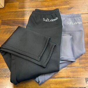 Soft.clouds Fleece Lined Leggings Women 3XL Black Gray Thermal High Waist 2 Pack